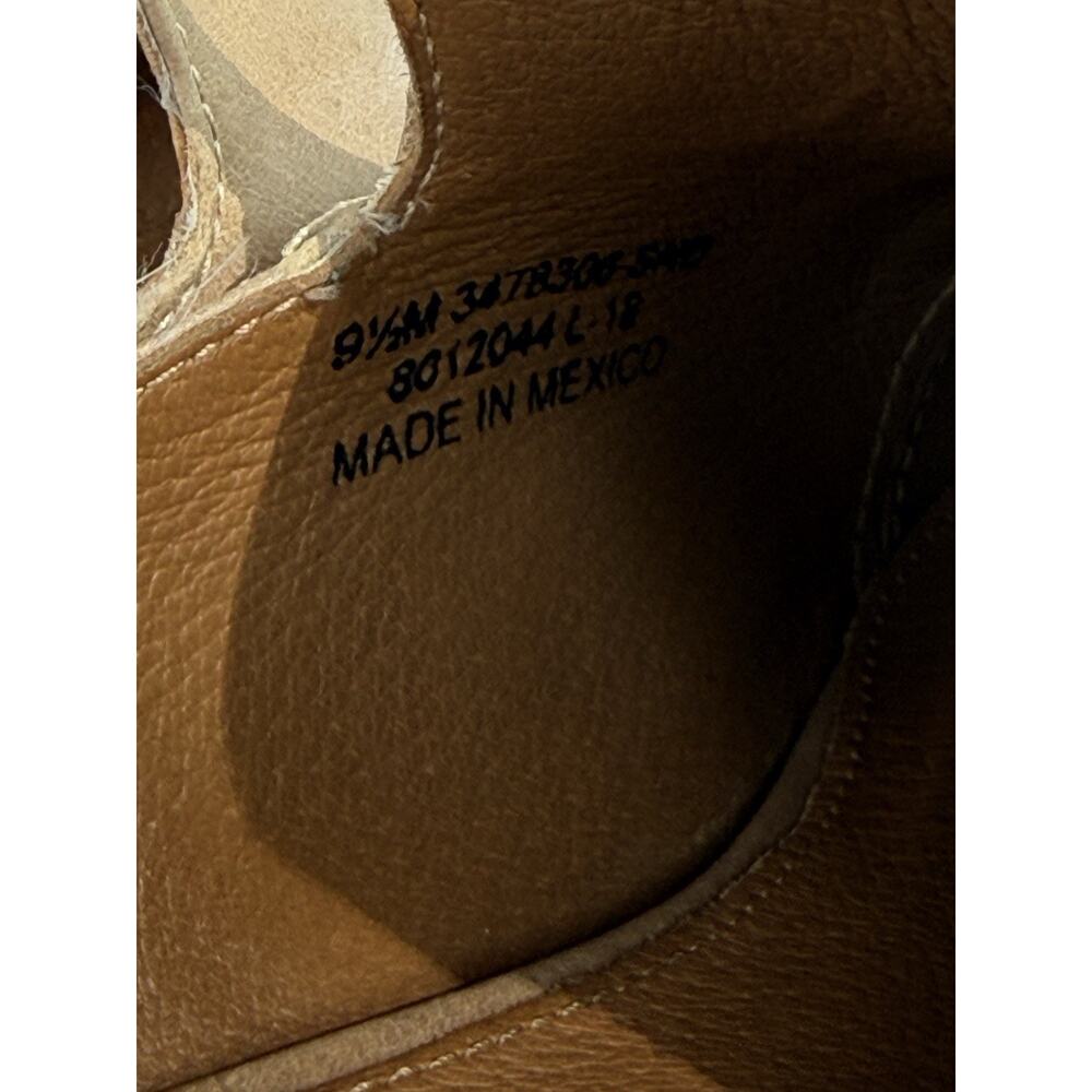 Frye Ray Leather Mules Womens Size 9.5 M Tan Natural Slip On Clogs Flat Shoes - Picture 11 of 13